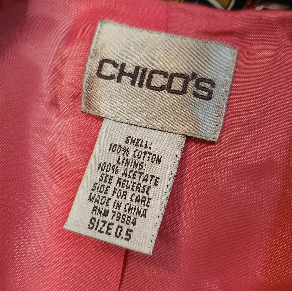 Chico's Women's Fully Lined Multicolored Paisley Button-Up‎ Jacket, Size .5 (S)
